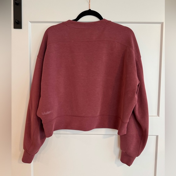 Lululemon Perfectly Oversized Cropped Crew Softstreme Size 8 Mulled Wine - Picture 4 of 6